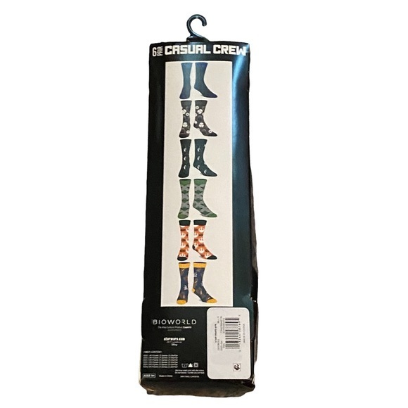 STAR WARS MENS Crew Graphic Socks Pack of Six NEW - Picture 2 of 4